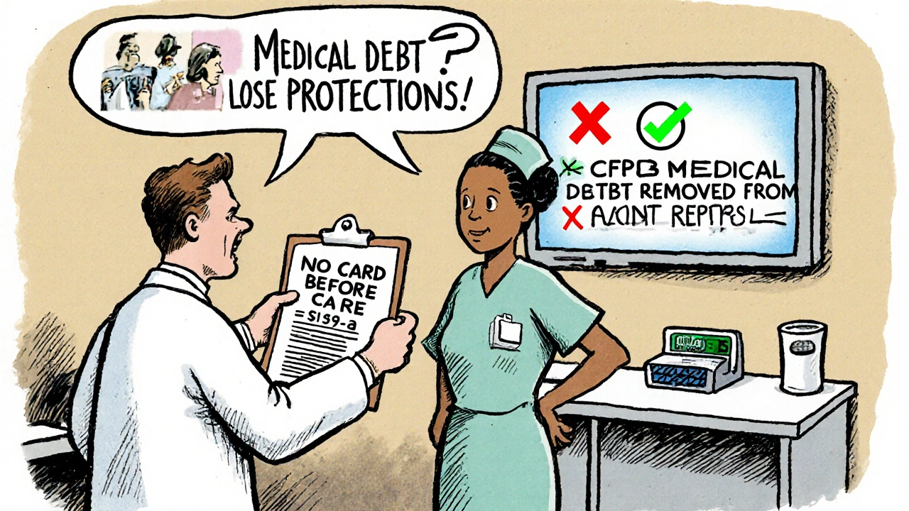 Emergency room staff prevented from collecting credit card before care