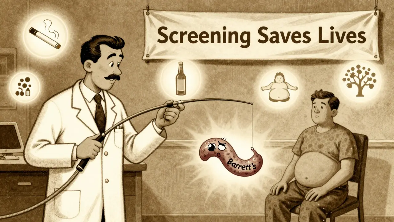 A doctor uses an endoscope to check for Barrett’s esophagus in a calm patient.